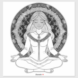 女性めい想の シール