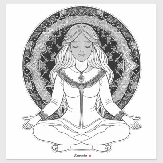 女性めい想の シール (シート)