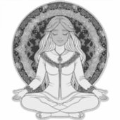 女性めい想の シール (正面)