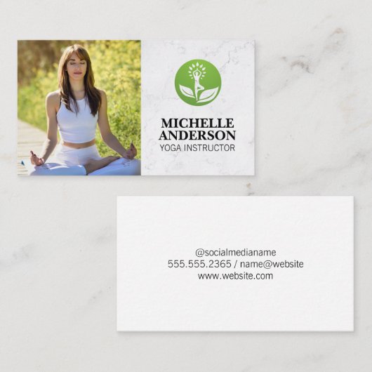 女性めい想の |ヨガ 名刺 (正面/裏面)