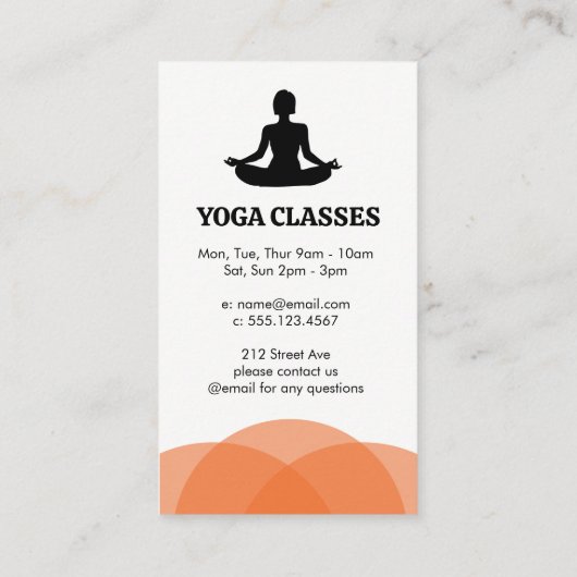 女性めい想の |ヨガ 名刺 (裏面)