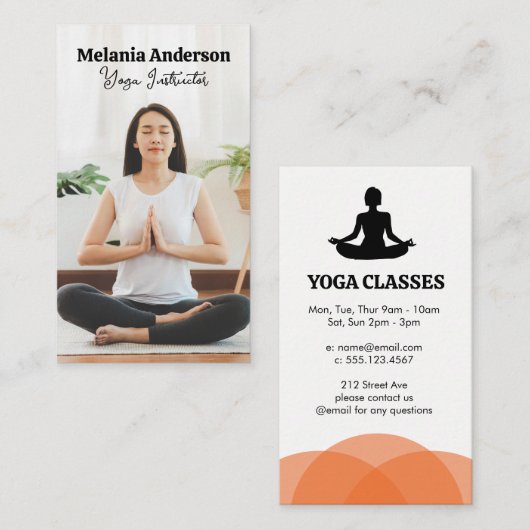 女性めい想の |ヨガ 名刺 (正面/裏面)