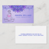 女性めい想の | Lotus Pose |ヨガ 名刺 (正面/裏面)