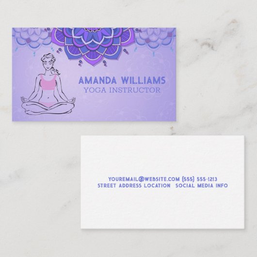 女性めい想の | Lotus Pose |ヨガ 名刺 (正面/裏面)