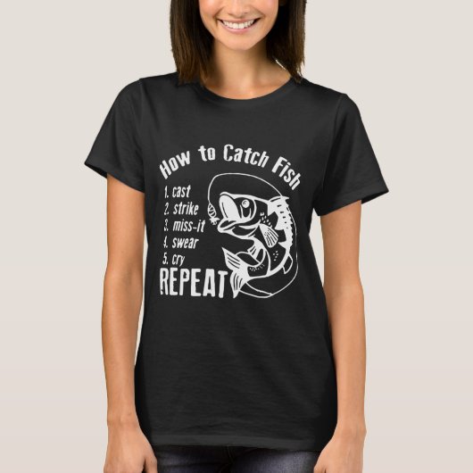 女性もフライフィッシングを楽しもう Tシャツ (正面)