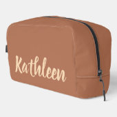 女性やママのためのカスタムブラウン トイレタリー トラベル バッグ (右コーナー)