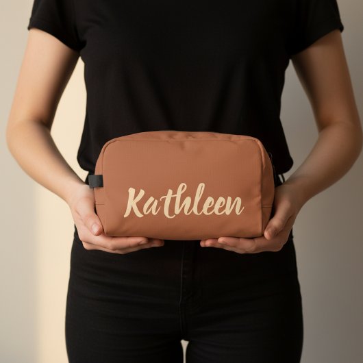 女性やママのためのカスタムブラウン トイレタリー トラベル バッグ