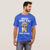女性や女の子のための面白いシーツーモムデザイン 犬好き  Tシャツ (正面フル)