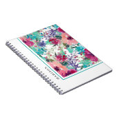 女性らしいカラフルな水彩花柄パターン ノートブック (右側)