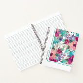 女性らしいカラフルな水彩花柄パターン ノートブック (内部)