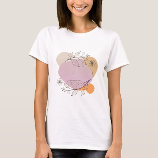 女性らしいデザインでスタイリッシュな女性に Tシャツ (正面)