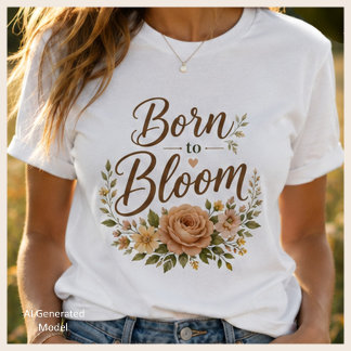 女性らしいナチュラルなデザインのグラフィックTシャツ Tシャツ