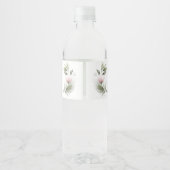 女性らしいピンクの水彩花柄の80歳の誕生日 ペットボトルラベル (裏面)