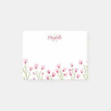 女性らしいモノグラムの可愛いピンクの野の花