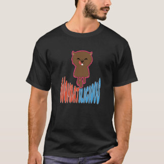 女性らしい可愛い野生動物の齧歯動物 Tシャツ