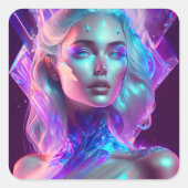 女性らしい美かわいらししいアイアート氷のガラス スクエアシール (正面)