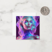 女性らしい美かわいらししいアイアート氷のガラス ノートカード (正面/裏面インサイチュ)