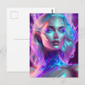 女性らしい美かわいらししいアイアート氷のガラス ポストカード (正面/裏面)