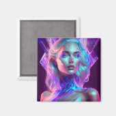 女性らしい美かわいらししいアイアート氷のガラス マグネット (正面/裏面)