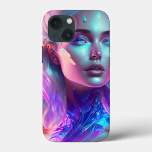 女性らしい美かわいらししいアイアート氷のガラス iPhone 13 MINIケース