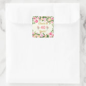 女性らしい誕生日タグステッカー スクエアシール (バッグ)