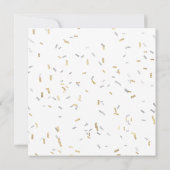 女性らしい フェイクゴールド＆シルバー モダン 大人 誕生日 招待状 (裏面)