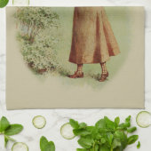 女性をゴルフをするArtヴィンテージ キッチンタオル (折り畳み)