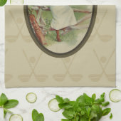 女性をゴルフをするArt (2)ヴィンテージ キッチンタオル (折り畳み)