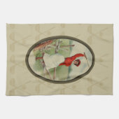 女性をゴルフをするArt (2)ヴィンテージ キッチンタオル (横)