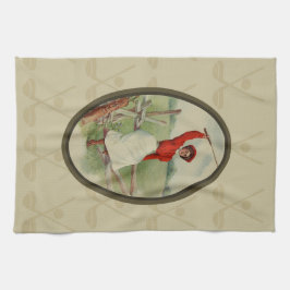 女性をゴルフをするArt (2)ヴィンテージ キッチンタオル