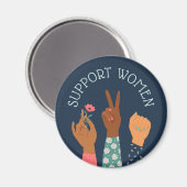 「女性をサポート」フェミニスト マグネット (正面/裏面)