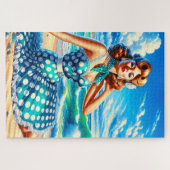 女性をピン留めする ジグソーパズル (横)