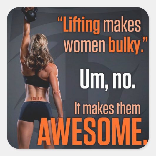 女性を作るリフティング素晴らし – ジム感動的 スクエアシール (正面)
