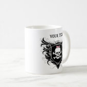 女性を個人化して下さいSkull Crest コーヒーマグカップ (正面右)