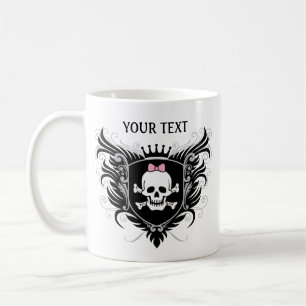 女性を個人化して下さいSkull Crest コーヒーマグカップ