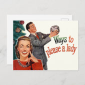 女性を喜ばせる方法、クリスマスおもしろいヴィンテージ ポストカード (正面/裏面)