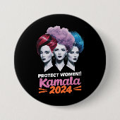 女性を守れ カマラ 2024 選挙 2024 缶バッジ (正面)