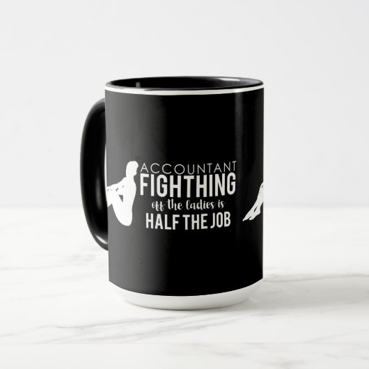 女性を戦っている白黒の会計士 マグカップ (正面左)