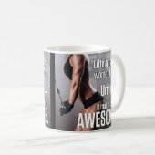 女性を持ち上げる素晴らし-トレーニングやる気を起こさせる コーヒーマグカップ (正面右)