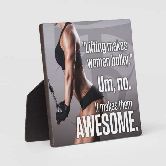 女性を持ち上げる素晴らし-トレーニングやる気を起こさせる フォトプラーク (正面)