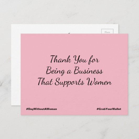 女性を支えるビジネスをしてくれてありがとう ポストカード (正面/裏面)