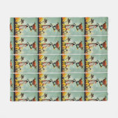 女性を毛布で描くアフリカのアートワーク|過去記事 フリースブランケット (正面(横))