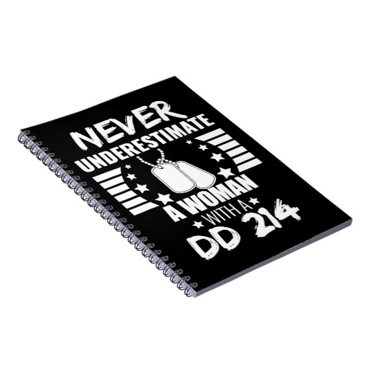 女性を決して過小評価しないDD 214退役軍人&#39;s ノートブック (右側)