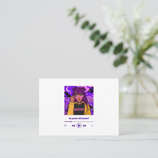 女性を特徴とするアニメクールスタイル 名刺 (スタンド正面)