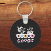 女性アイドルの男性が歌うKPopハート韓国人 キーホルダー (正面)