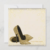 女性アイボリーと金ゴールド誕生日パーティー 招待状 (裏面)