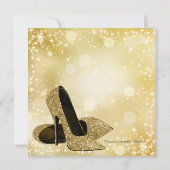 女性アイボリーと金ゴールド誕生日パーティー 招待状 (裏面)