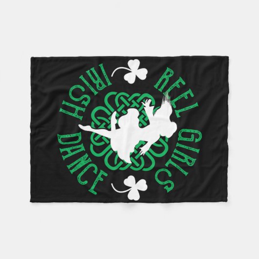 女性アイリッシュステップダンサーステップ踊りリールガールズワイア フリースブランケット (正面(横))