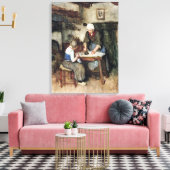 女性アイロンとインテリアを持つアルバート・ノイハウス キャンバスプリント (インサイチュ (リビング))