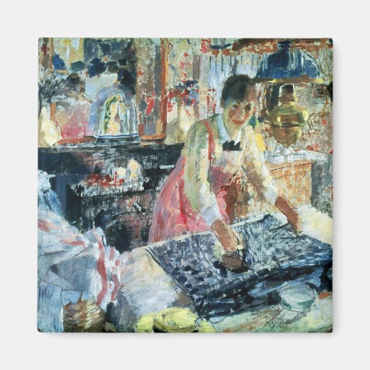 女性アイロン掛け， 1912 マグネット (正面)